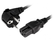 Cablu 3x1mm2 CEE 7/7 ştecăr unghi IEC C15 mamă gumă
