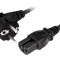 Cablu 3x1mm2 CEE 7/7 ştecăr unghi IEC C15 mamă gumă