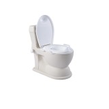 Oliță Multifuncțională 2 &icirc;n 1 DOLU Bej, Tip Toaletă Realistă, Sunete+Lumini, Suport H&acirc;rtie, +18 Luni
