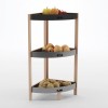 Etajeră Organizatoare, 3 Niveluri, Dimensiuni 33x33x80cm, Lemn și Plastic, Negru, Oem