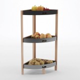 Etajeră Organizatoare, 3 Niveluri, Dimensiuni 33x33x80cm, Lemn și Plastic, Negru