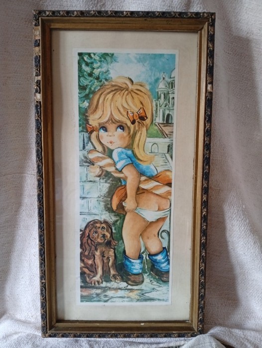 2 tablouri nostalgia vintage comuniste Fata și Băiatul