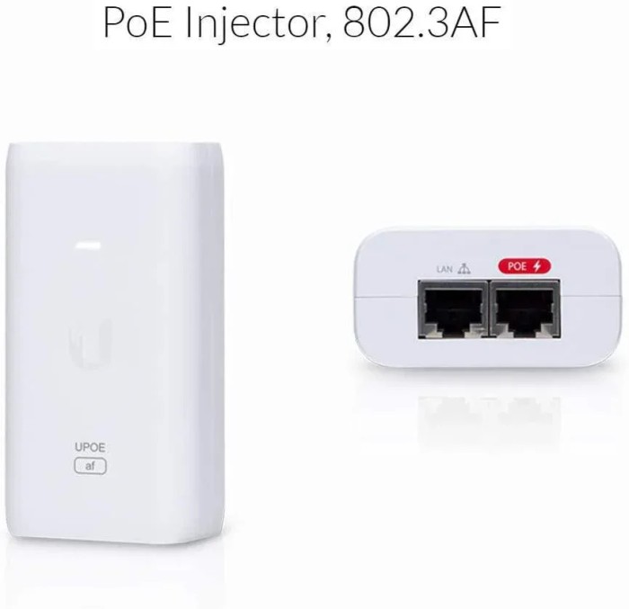 Ubiquiti POE External Injector, U-POE-AF, Output Voltage 48VDC @ 0.32A,