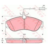 Set placute frana Trw GDB1426, parte montare : Punte fata