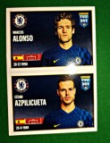 The Golden World of Football, un cartonaș Fotbal 2022, 35a Autocolante stickere colecție Panini FIFA 365 Chelsea: Marcos Alonso și Cesar Azpilicueta