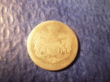 Moneda 1 leu 1873 Carol I argint , cal. mediocra