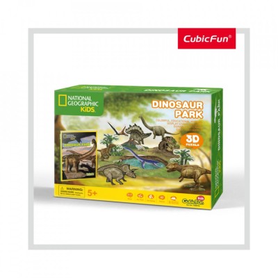 PUZZLE 3D+BROSURA-PARCUL DINOZAURILOR 43 PIESE foto