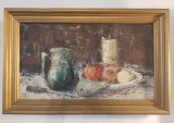 GEORGETA GHEORGHIU HOROBET- NATURA STATICA CU FRUCTE-ULEI PE P&Acirc;NZĂ/1986
