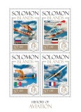 INSULELE SOLOMON 2013 - Istoria aviatiei / set complet MNH - bloc + colita (2 imagini)