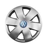 Set 4 capace roti potrivite jantelor de 15 inch (R15) compatibile VW Volkswagen, Model - 308, Sigla Albastra
