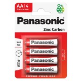 Baterii Panasonic AA LR6 1.5V Zinc Carbon, blister 4 buc