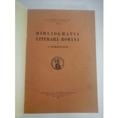 BIBLIOGRAFIA LITERARA ROMANA - N. GEORGESCU-TISTU - Bucuresti, 1932