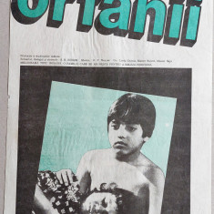 Orfanii - Afis cinema Romaniafilm film indian 1980, cinema Epoca de Aur