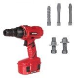 Jucărie Bormașină, Mini Helper, 17.5 cm, Set 8 piese, Sunet, Roșu/Negru
