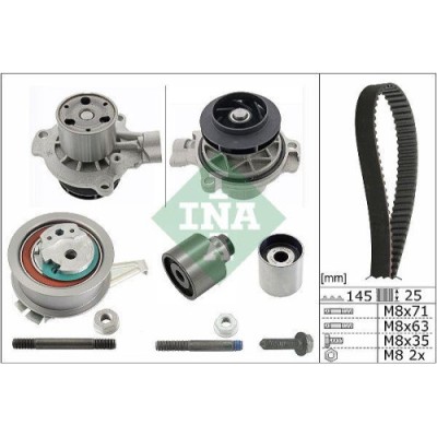 Kit distributie + pompa apa MAN TGE, VW California T6, Crafter, Grand California, Multivan T6, Transporter T6, 2.0 TDI, INA foto