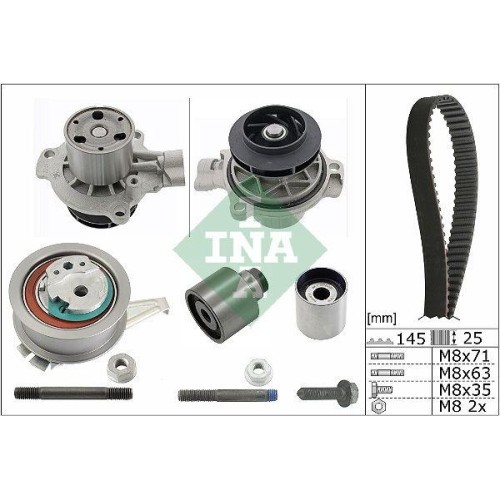 Kit distributie + pompa apa MAN TGE, VW California T6, Crafter, Grand California, Multivan T6, Transporter T6, 2.0 TDI, INA