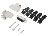 Conector D-Sub 15 Pin Tată 45&deg; Terminal Șurub pe Cablu