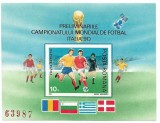 Romania (175b) - Preliminariile C.M de Fotbal Italia,1990, colita neoblit.+2 FDC