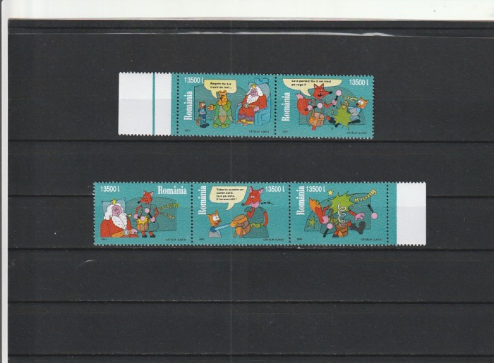 ROMANIA 2001 LP 1572 BENZI DESENATE SERIE MNH NESTAMPILATA