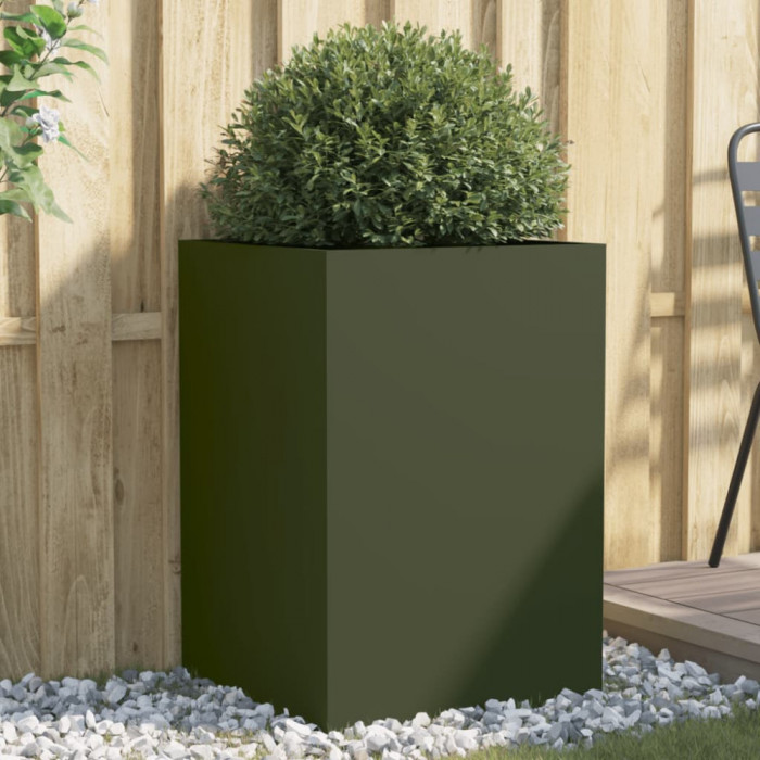 Jardiniera, verde masliniu, 52x48x75 cm, otel laminat la rece GartenMobel Dekor