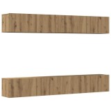 Cumpara ieftin Set mobilier TV de perete cu 4 piese, stejar artizanal, 100x30x30 cm