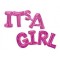 Balon Folie Text IT&#039;S A GIRL 150x28 cm