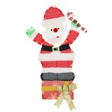 Outsunny Moș Crăciun luminos de 90 cm cu 97 LED-uri alb cald, decorațiune de Crăciun pentru interior și exterior | Aosom Romania