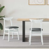 vidaXL Scaune de dining 2 pcs Alb 42 x 47.5 x 81 cm 42020433