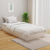 Cadru de pat, alb, 100x200 cm, lemn masiv de pin, vidaXL
