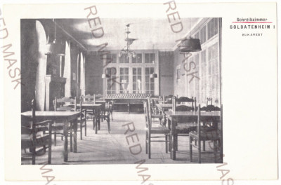 5006 - BUCURESTI, Game room of German soldiers - old postcard - used - 1917 foto