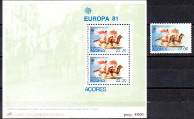 PORTUGALIA Azore 1981, EUROPA CEPT, serie neuzata, MNH foto