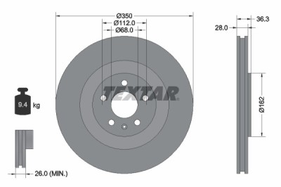 TEXTAR 92290405 PRO+ Disc frana foto