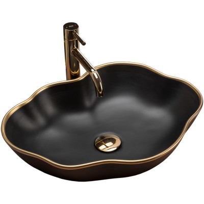 Lavoar pentru blat Rea Pearl Black Gold foto