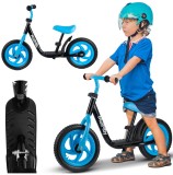 Bicicleta pentru copii fara pedale, roti EVA, 12&quot;, negru / albastru, MalPlay 111340