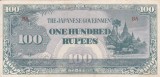 OCUPATIA JAPONEZA IN BURMA 100 rupees 1942 XF+++!!!