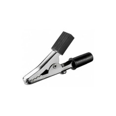 Clip crocodil negru 45mm se poate insera pe conector banana Goobay