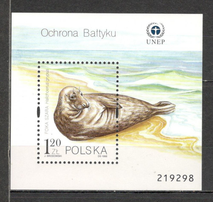 Polonia.1998 Protejarea Marii Baltice:Fauna marina-Bl. MP.332