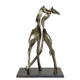 Doua girafe-statueta din alumniu cu un soclu din marmura PI-12, Animale