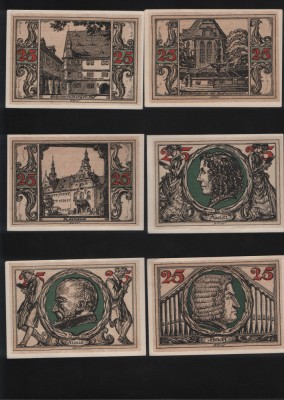 Notgeld Set 6x25 pf Arnstadt foto