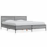 VidaXL Cadru de pat, gri sonoma, 180x200 cm, lemn prelucrat și metal