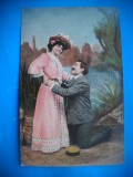 HOPCT 432 J CUPLU ROMANTICA 1908 -ROMANIA-CIRCULATA