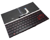 Tastatura MSI Neagra GF65 iluminata rosu layout US fara rama enter mic, GS65 iluminata rosu layout US fara