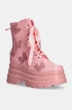 Koi Footwear bocanci femei, culoarea roz, cu platforma, SWD-93