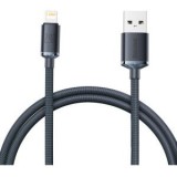 Cablu alimentare si date Baseus Crystal Shine, Fast Charging Data Cable pt. smartphone, USB la Lightning Iphone 2.4A, 1.2m, negru