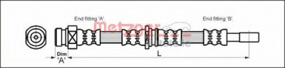 Conducta / cablu frana VOLVO S40 I (VS) (1995 - 2004) METZGER 4113315 foto