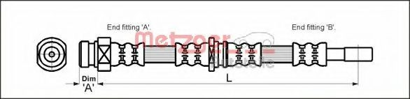 Conducta / cablu frana MITSUBISHI CARISMA (DA) (1995 - 2006) METZGER 4113315