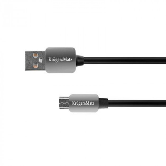 Cablu de date/incarcare Kruger&amp;amp;Matz, microUSB - USB, 1.8 m