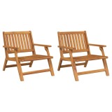 vidaXL Bancă de relaxare 2 pcs Maro Lemn Solid de Acacia 367826