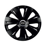 Set 4 capace roti Negre Cu Inel Cromat Energy R14 pentru gama auto Mini, Autohelix MSA