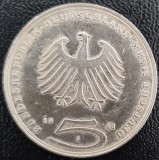 Germania 5 Marci Deutsche Mark Gotthold Ephraim Lessing 1981 J COMEMORATIVA, Europa, Cupru-Nichel